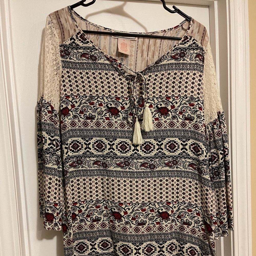 Red and Black Patterned Dress